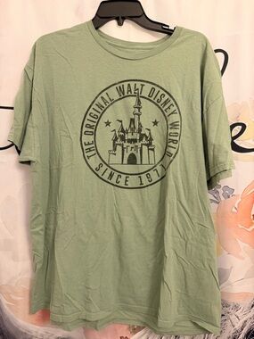 Disney Light Green Castle Logo Short Sleeve Tee